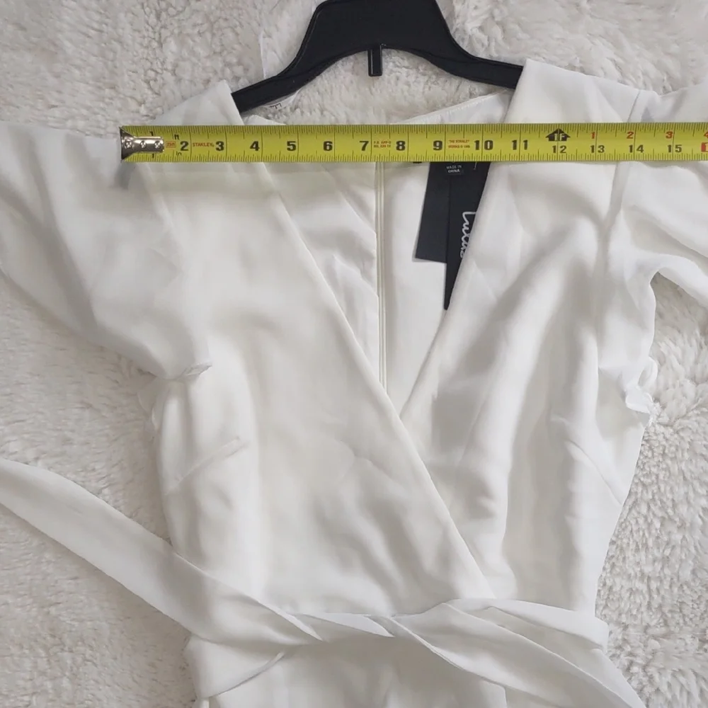 LULUS Elegant White Wrap Dress - Picture 12 of 16